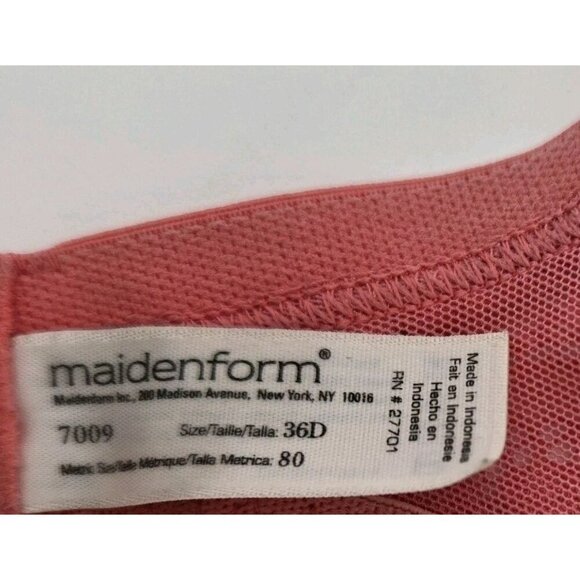 Maidenform One Fab Fit Custom Lift Underwire Bra Womens 36D Pink Lace 7009 27701 - Picture 9 of 10